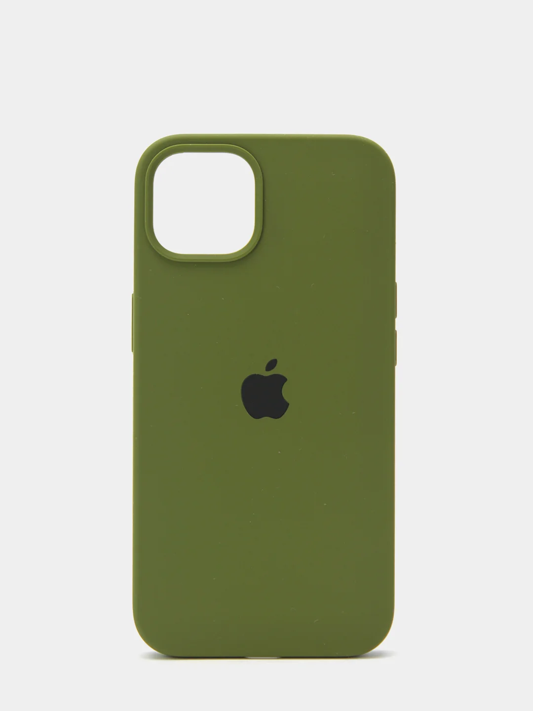 Лесной зеленый чехол Silicone Case для iPhone 13 с закрытым низом