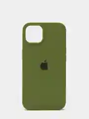 Лесной зеленый чехол Silicone Case для iPhone 13 с закрытым низом