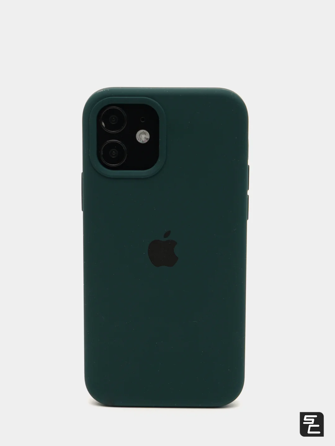 Тёмно-зелёный чехол Silicone Case для iPhone 13 с закрытым низом