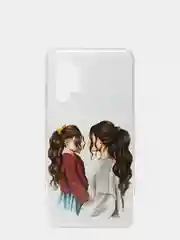 Белый чехол для Samsung A32 (4G) силиконовый рисунки