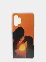 Оранжевый чехол для Samsung A32 (4G) силиконовый рисунки