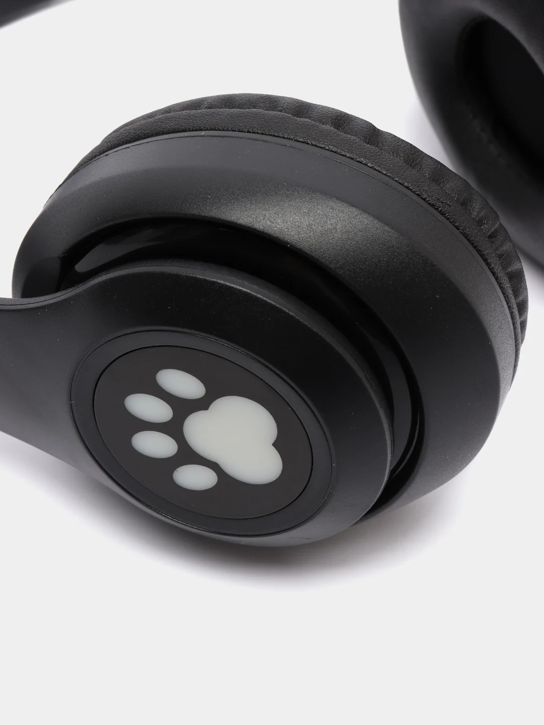 Черный беспроводные светящиеся наушники с ушками CAT EAR P33M