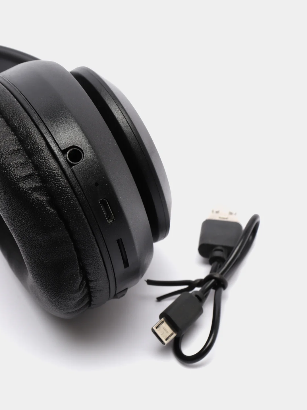 Черный беспроводные светящиеся наушники с ушками CAT EAR P33M