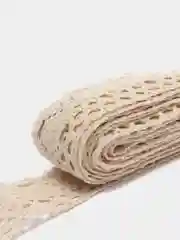 Бежевый кружево хлопок шир.4см, уп.3м