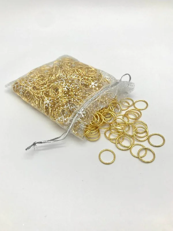 Серебряный пакет подарочный из органзы (мешочек) на завязках