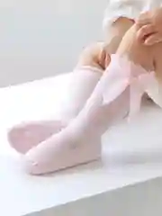 Багровый гольфы детские с бантиком
