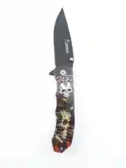 Красный нож туристический раскладной BOKER череп волк орел