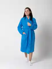 Лазурный халат женский,  махровый, хлопок
