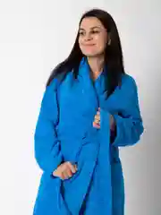 Лазурный халат женский,  махровый, хлопок