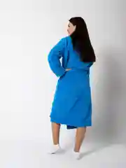 Лазурный халат женский,  махровый, хлопок