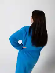 Лазурный халат женский,  махровый, хлопок