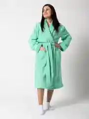 Мятный халат женский,  махровый, хлопок