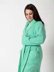 Мятный халат женский,  махровый, хлопок