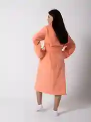 Кораллово-розовый халат женский,  махровый, хлопок