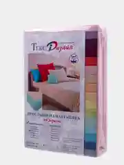 Простыня на резинке трикотажная, хлопок, Розовый +детский размер