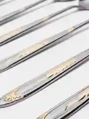 Серебряный набор чайных ложек с длинной ручкой 6 предметов Шарм/Ложка для кофе/Ложка для десерта