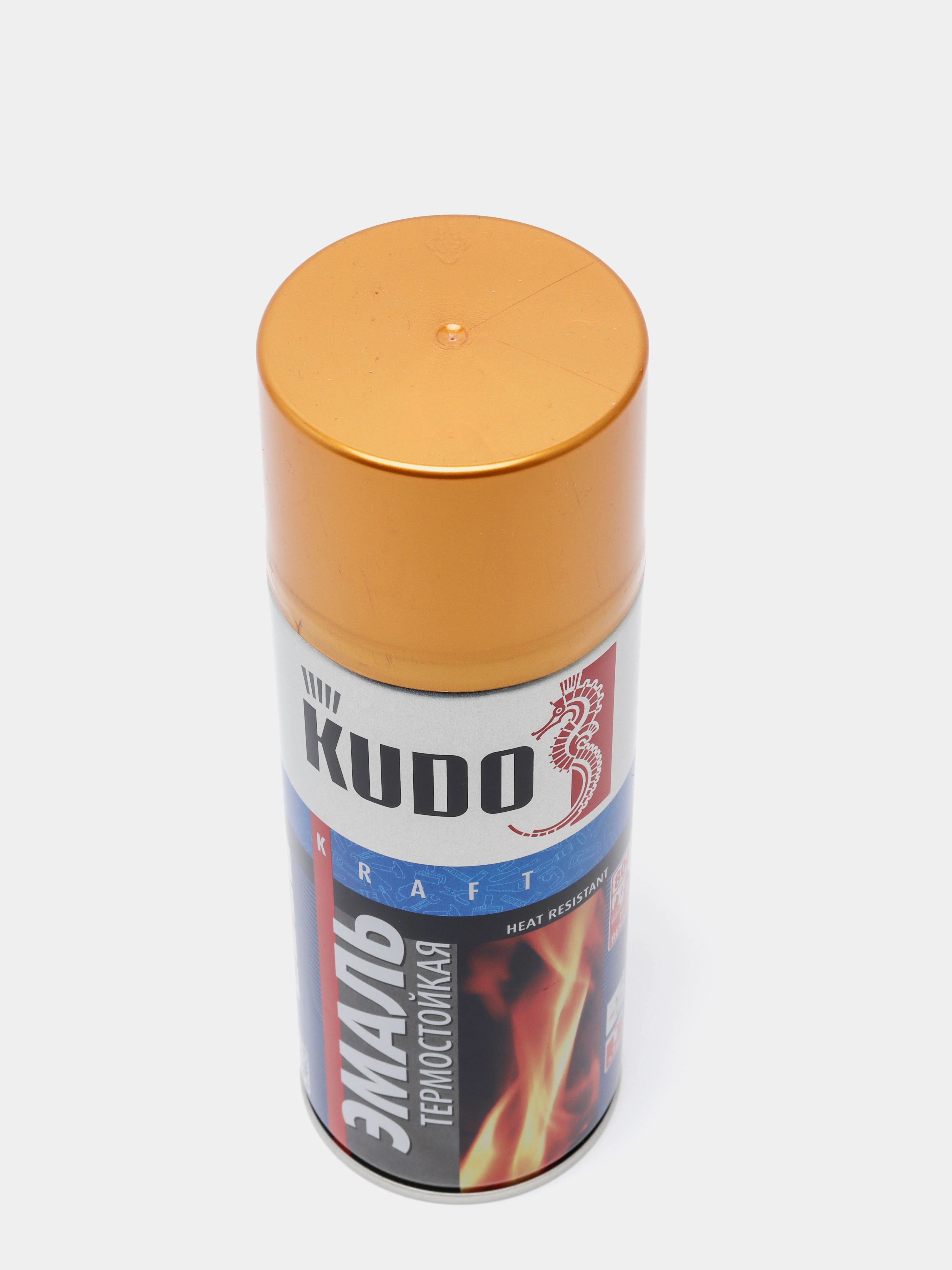 Золотой эмаль термостойкая KUDO, аэрозоль, 520 мл