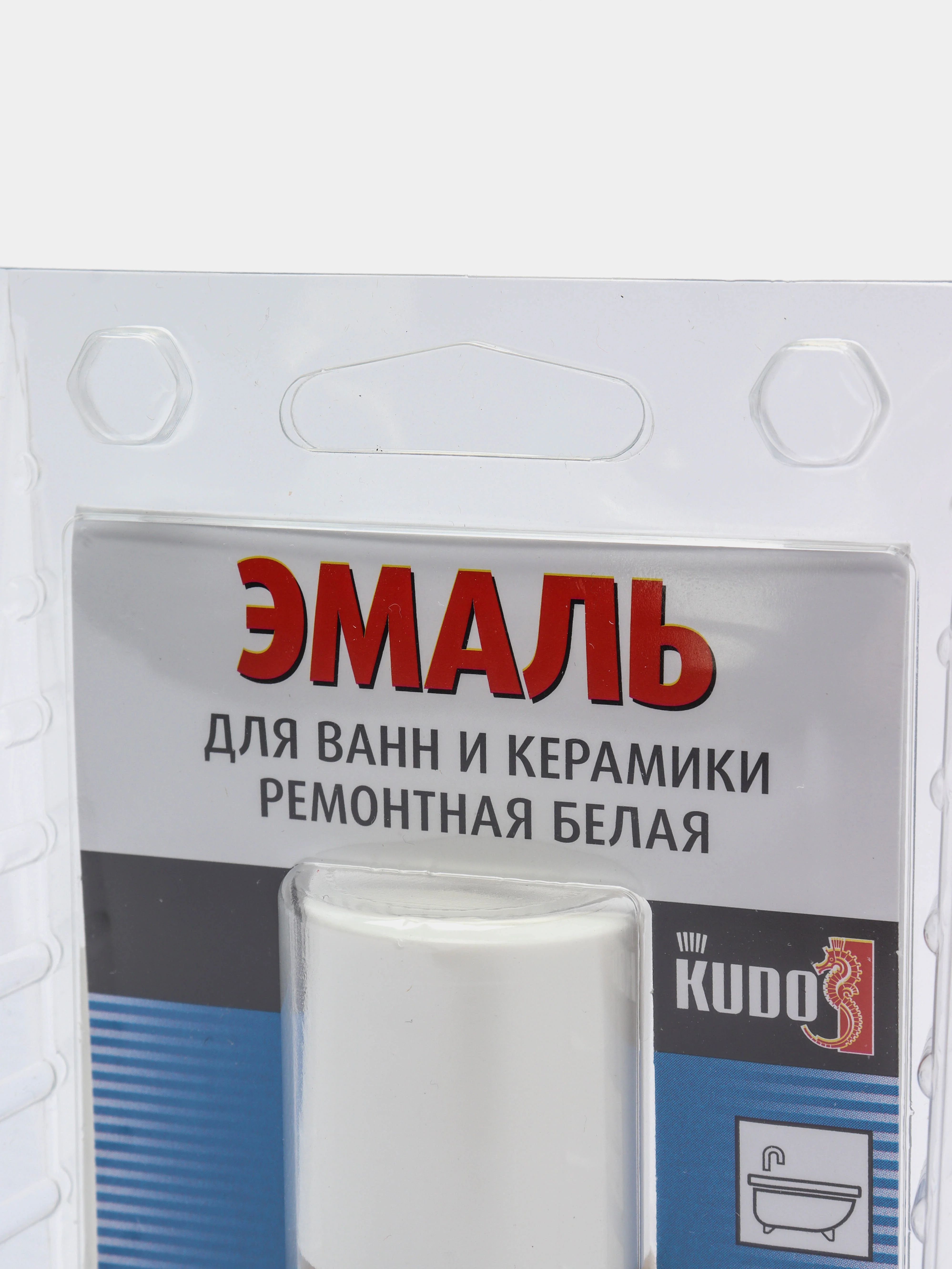 Эмаль KUDO, для реставрации ванн и керамики, с кисточкой, белая, 15 мл