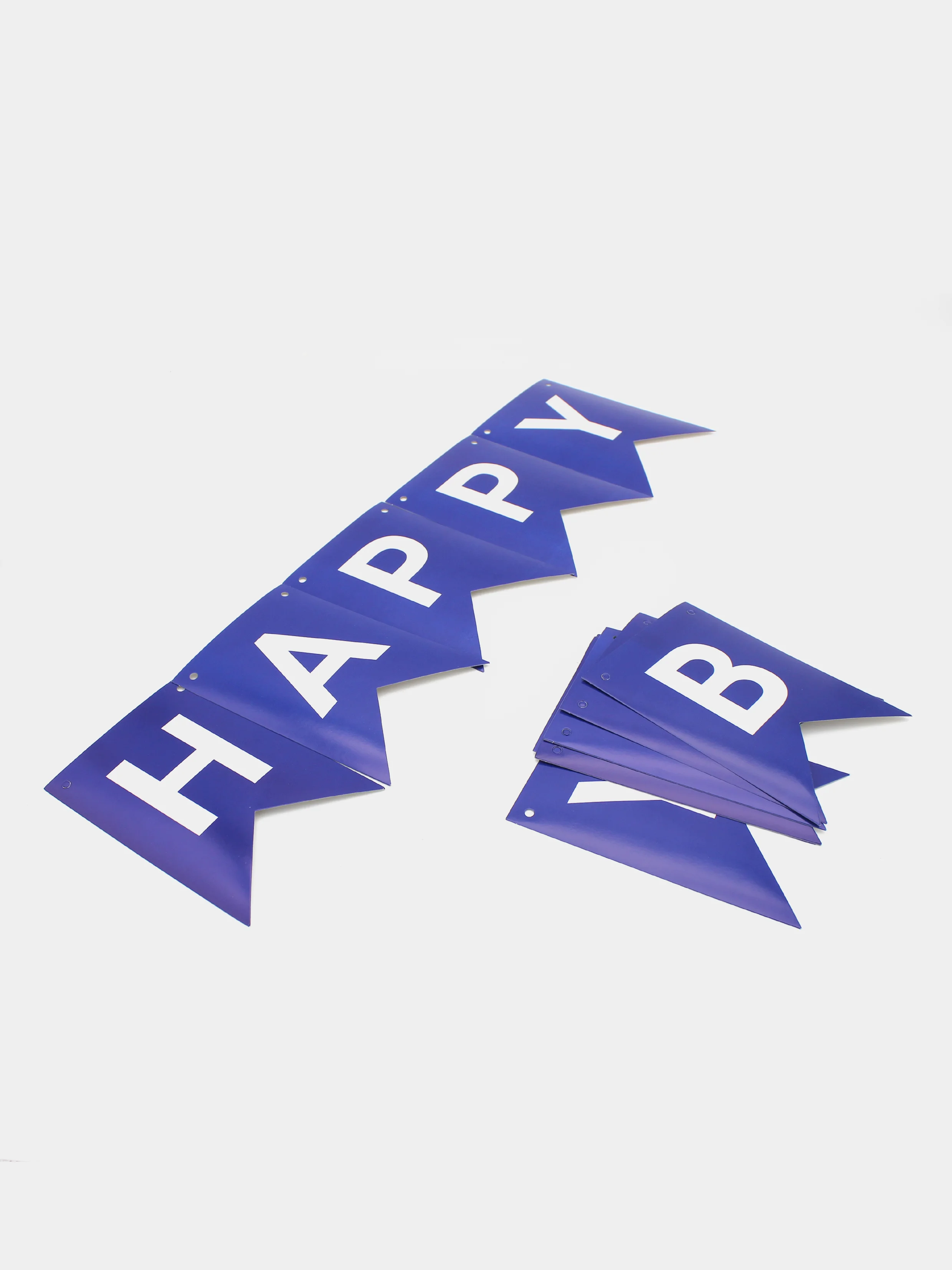 Лазурный гирлянда-растяжка и флажки  "Happy Birthday" 26 видов