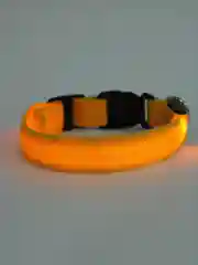 Желтый светодиодный ошейник для кошек и собак, из нейлона, работа от батареи, USB зарядка