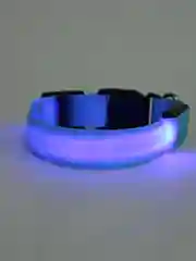 Синий светодиодный ошейник для кошек и собак, из нейлона, работа от батареи, USB зарядка
