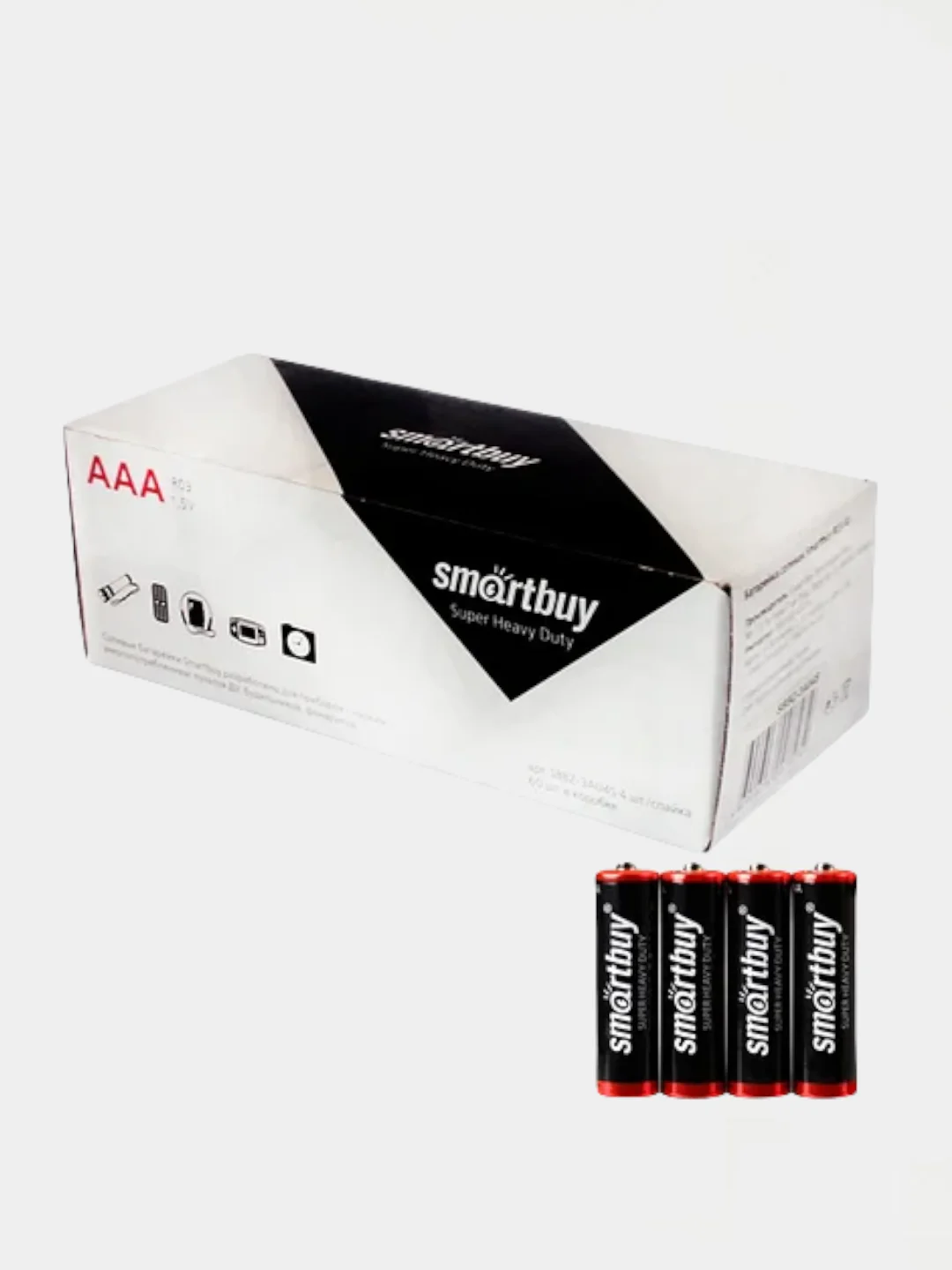 Батарейка Smartbuy, Спутник R03 мизинчиковые, R6 пальчиковые, R03 ONE, R6 ONE солевая