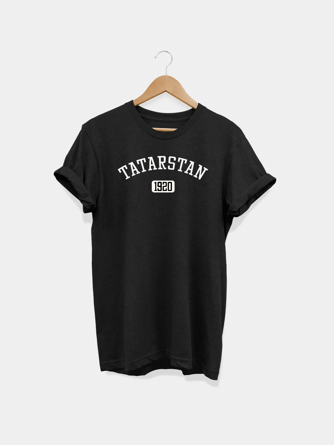 Черный футболка Seletstore с принтом "Tatarstan", хлопок, унисекс, черная