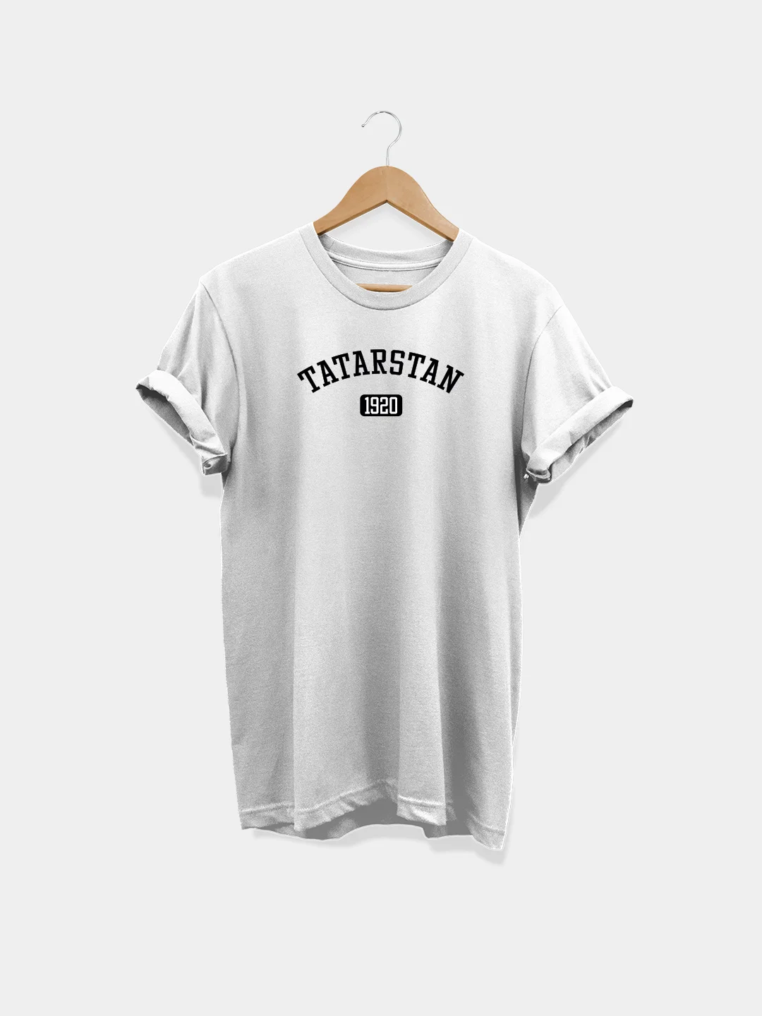 Белый футболка Seletstore с принтом "Tatarstan", хлопок, унисекс, черная
