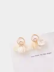 Бежевый серьги "Total white"