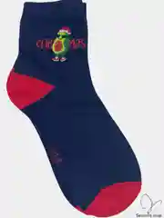 Синий новогодние носки с авокадо