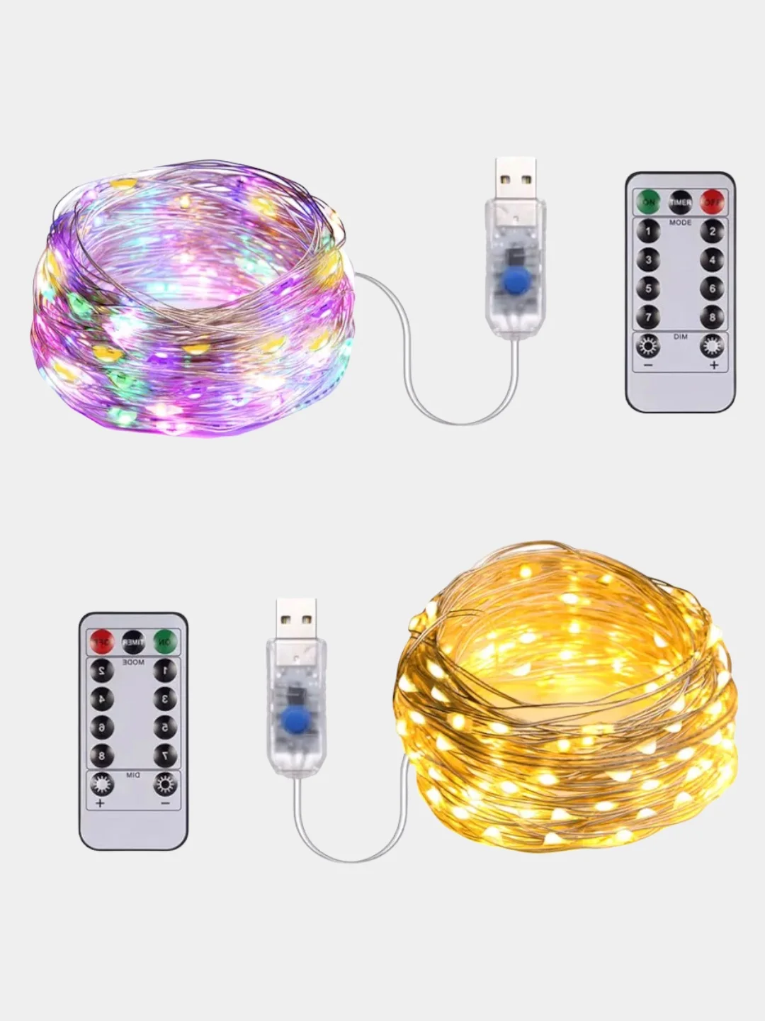 Гирлянда-нить на елку Роса LED USB с пультом, 5 / 10 / 20 метров