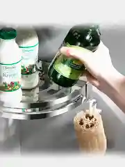 Хром полка для ванной и кухни угловая настенная металлическая