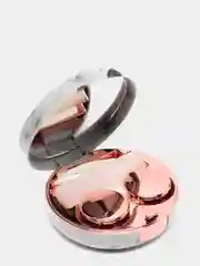 Розовый контейнер для контактных линз  / Набор для контактных линз MARBLE