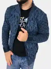 Синий мужской тёплый свитер