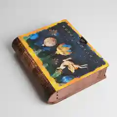 Темно-синий коробка-книга деревянная "Новогодняя", 11 видов