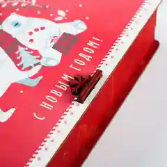 Вишнёвый коробка-книга деревянная "Новогодняя", 11 видов