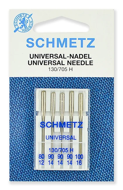 Иглы для бытовых швейных машин, стандартные Schmetz 130/705H, от №60 до №120 - 5 игл