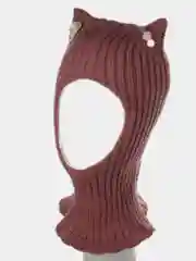 Пастельно-коралловый шлем для девочки утепленный