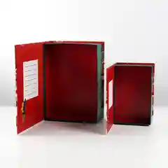 Алый коробка - книга "Новый год", 20 х 12.5 х 5 см