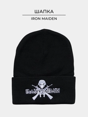 Шапка черная с вышивкой "Iron Maiden", унисекс