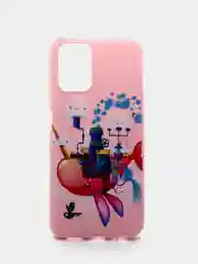 Розовый чехол силиконовый с принтом для Xiaomi Redmi Note 10 (редми)