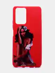 Красный чехол силиконовый с принтом для Xiaomi Redmi Note 10 Pro (редми)