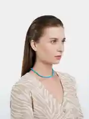 Лазурный цепочка-чокер из бисера, черный
