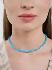 Лазурный цепочка-чокер из бисера, черный
