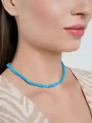 Лазурный цепочка-чокер из бисера, черный