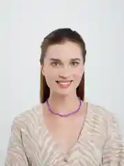 Фиолетовый цепочка-чокер из бисера, черный