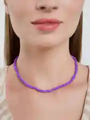 Фиолетовый цепочка-чокер из бисера, черный