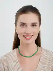 Тёмно-зелёный цепочка-чокер из бисера, черный