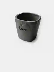 Серый кашпо керамика LOVE 10см на 10см