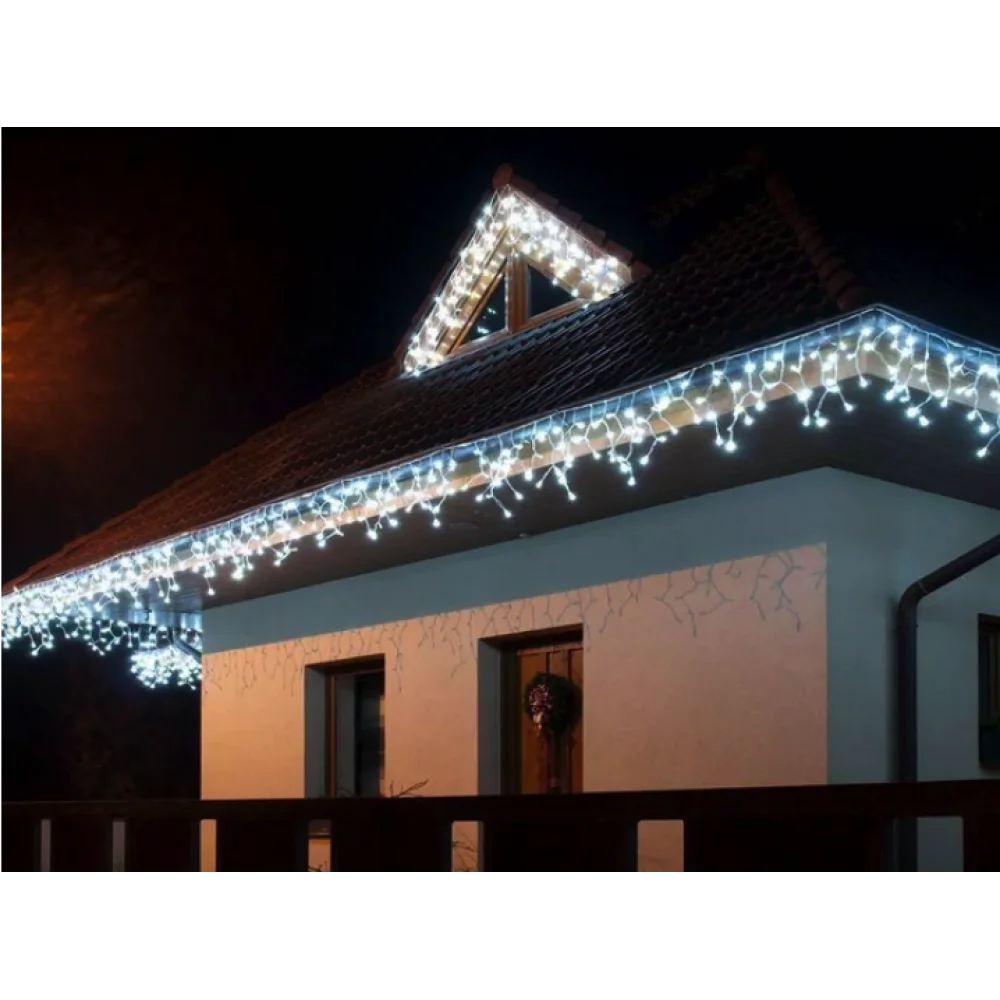 Белый уличная гирлянда Бахрома